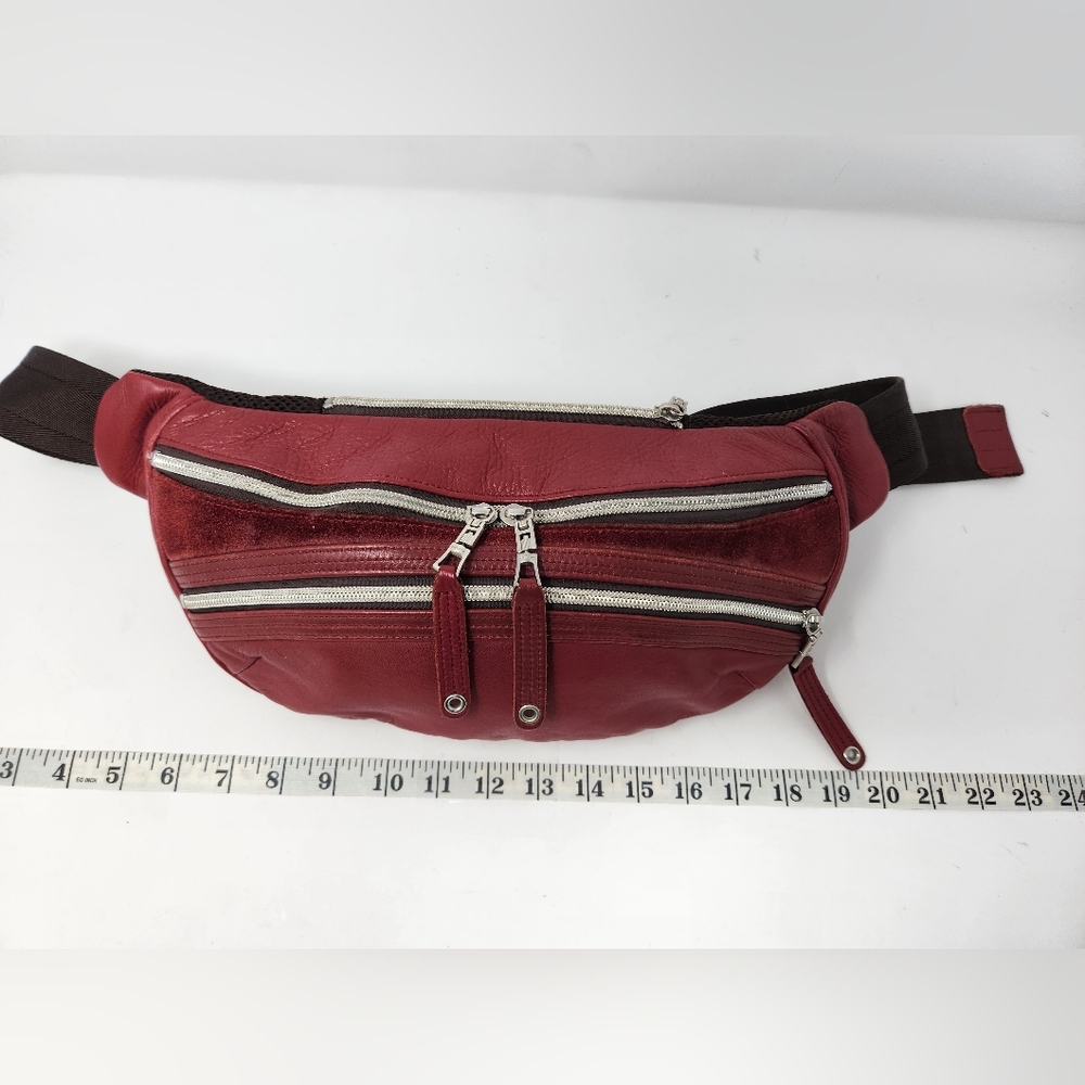 Master-Piece Red Leather Waist Bag